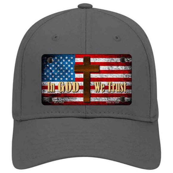 In God We Trust Metal on Snapback Hat - Charcoal - Picture 1 of 2